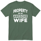 Olive Property Of My Awesome Wife t-shirt front print - funny husband gift, English print
