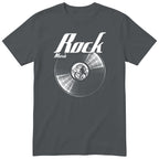 Charcoal Rock Music Vinyl Records t-shirt - vinyl record print, gift for rock fans, GitGraf
