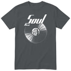 Charcoal Soul Music Vinyl Records t-shirt - vinyl record print, gift for soul fans, GitGraf