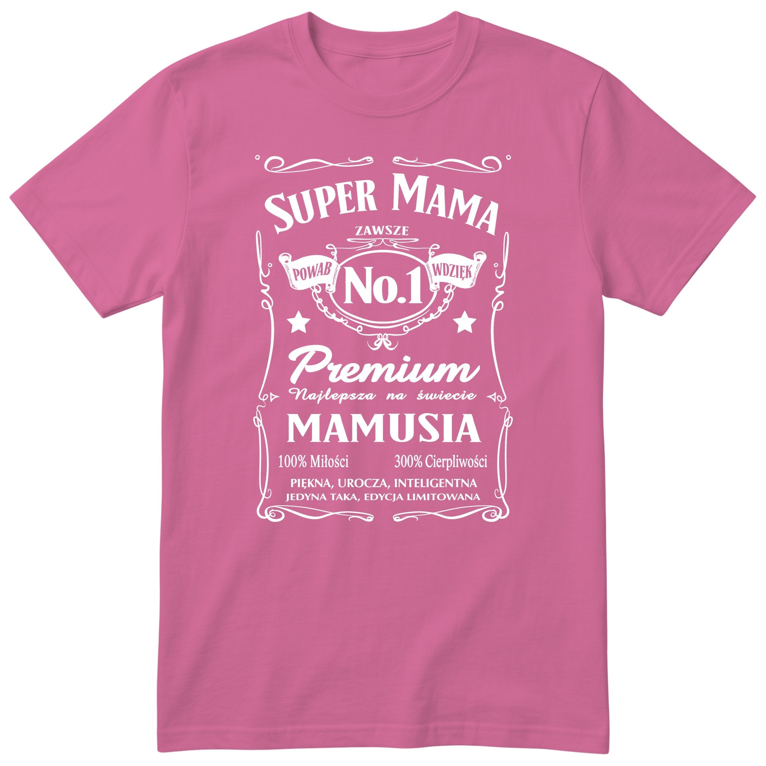 Koszulka różowa - Super Mama No.1