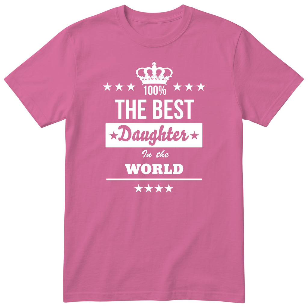 The Best Daughter In The World t-shirt - one-colour crown badge design, gift for daughter