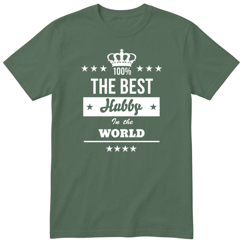 The Best Hubby In The World t-shirt - olive, funny husband gift
