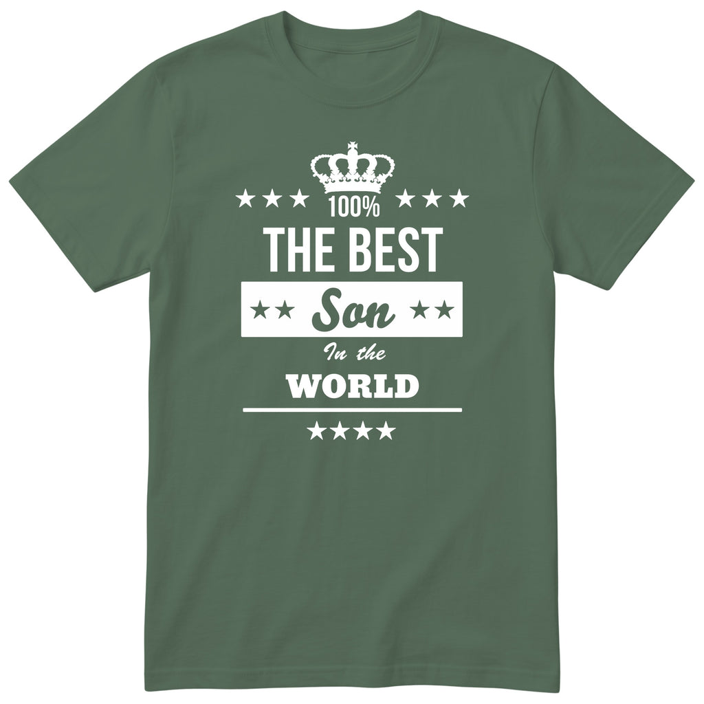 The Best Son In The World t-shirt - one-colour crown badge design, gift for son