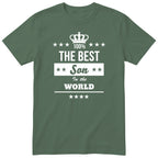 The Best Son In The World t-shirt - one-colour crown badge design, gift for son