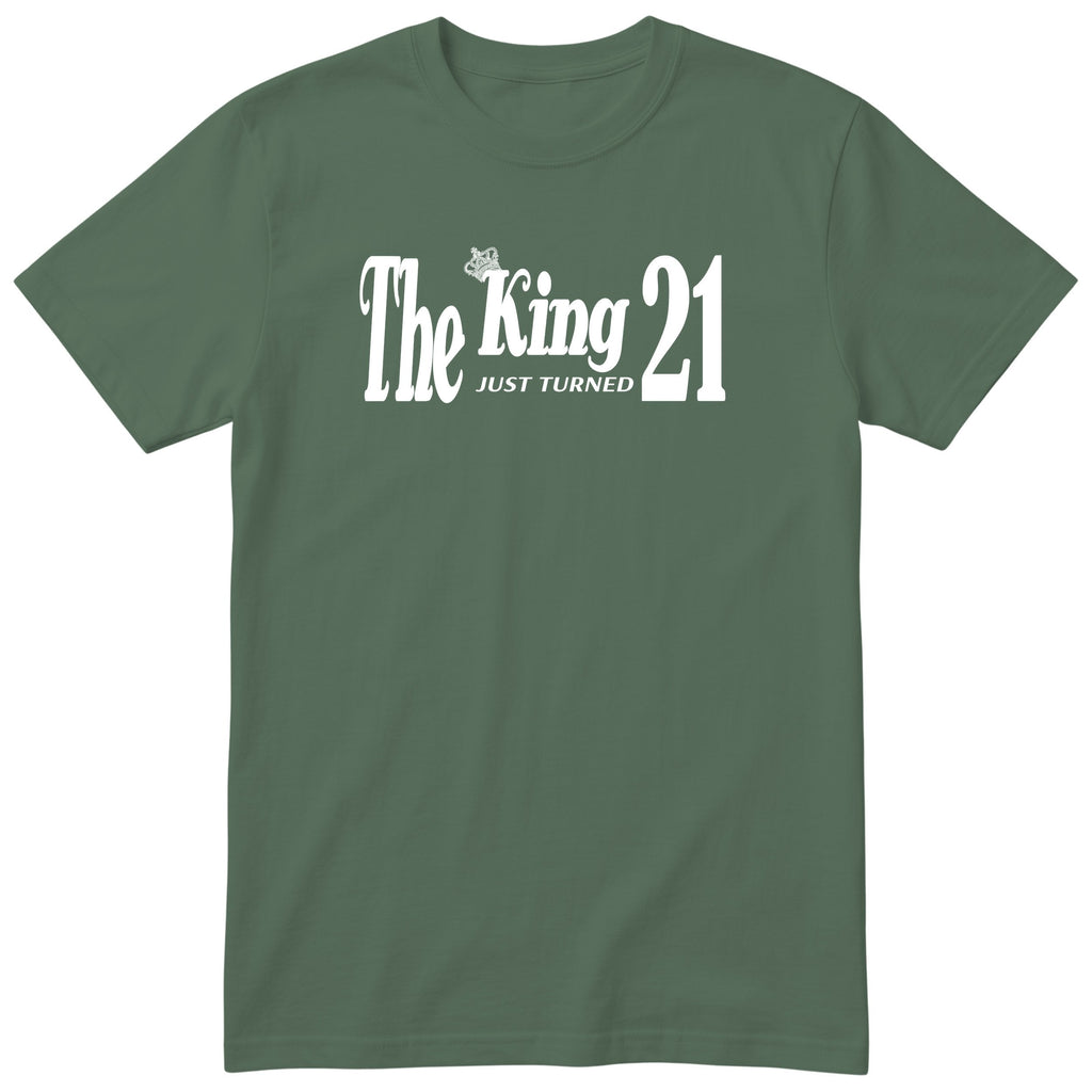 The King Just Turned 21 t-shirt - 21st birthday gift for him with a crown