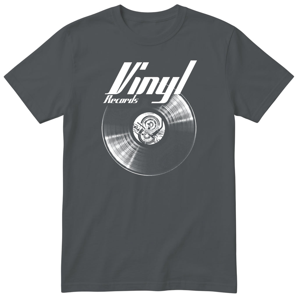 Charcoal Vinyl Records t-shirt - vinyl record print, gift for vinyl lovers, GitGraf