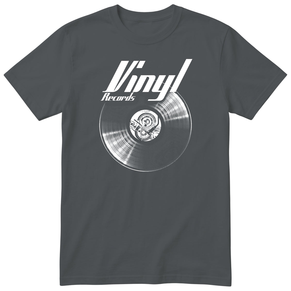Charcoal Vinyl Records t-shirt - vinyl record print, gift for vinyl lovers, GitGraf