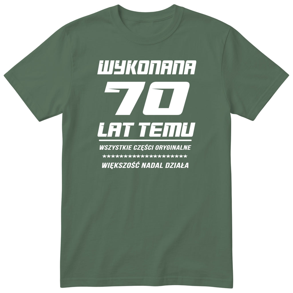 Wykonana 70 Lat Temu - Śmieszna Koszulka Urodzinowa Polish 70th Birthday
