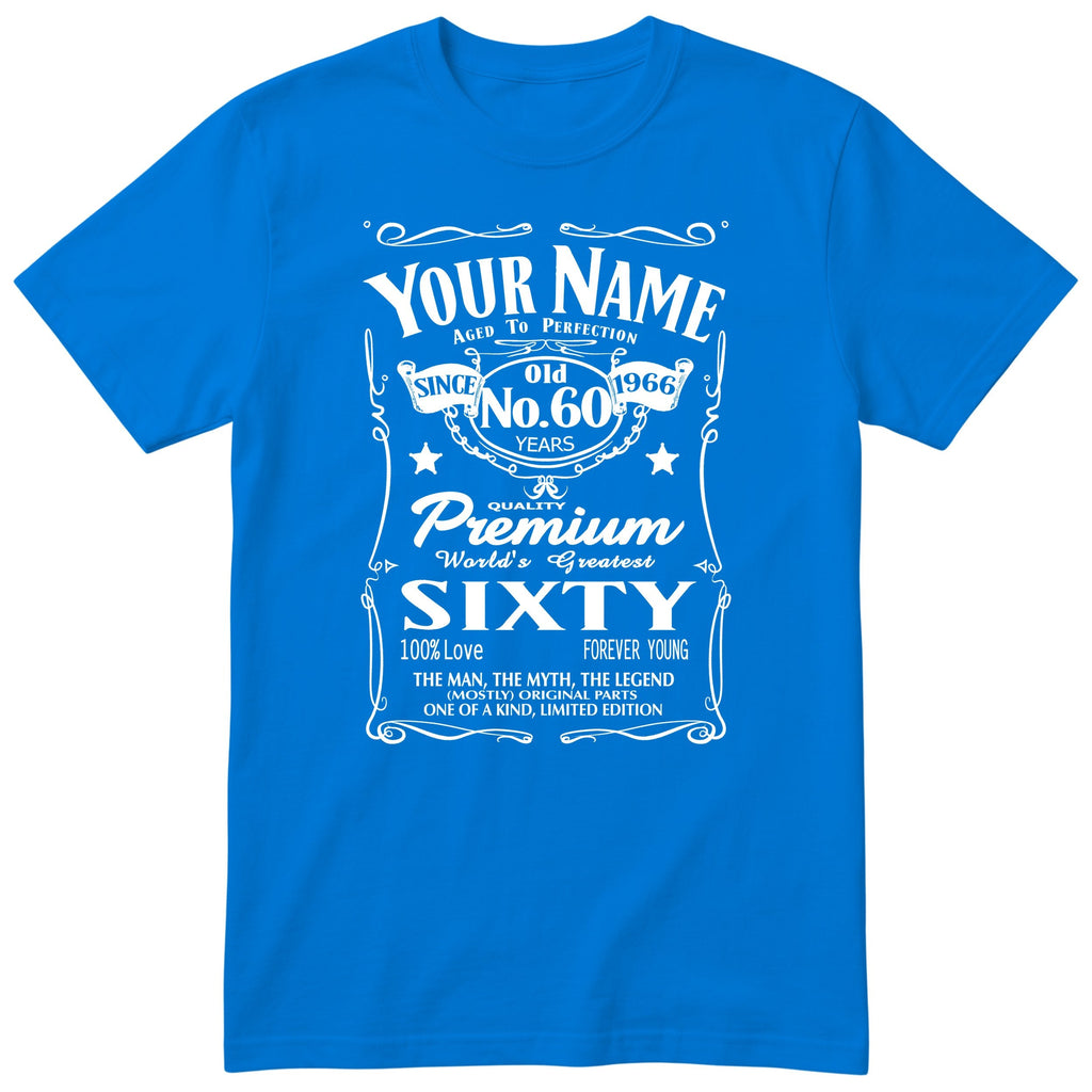 Personalised 60th Birthday T-Shirt - Aged to Perfection Gift for Dad