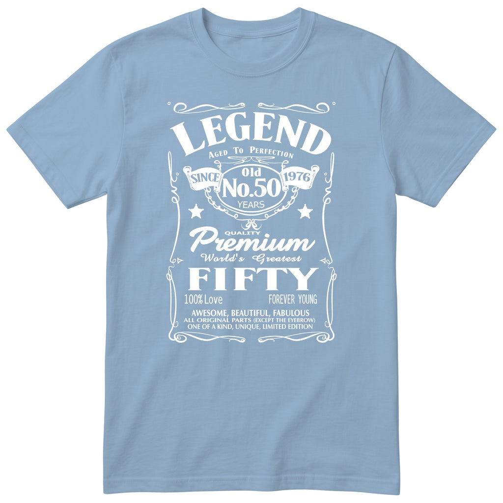 Legend Aged to Perfection 50th Birthday T-Shirt Women - light blue
