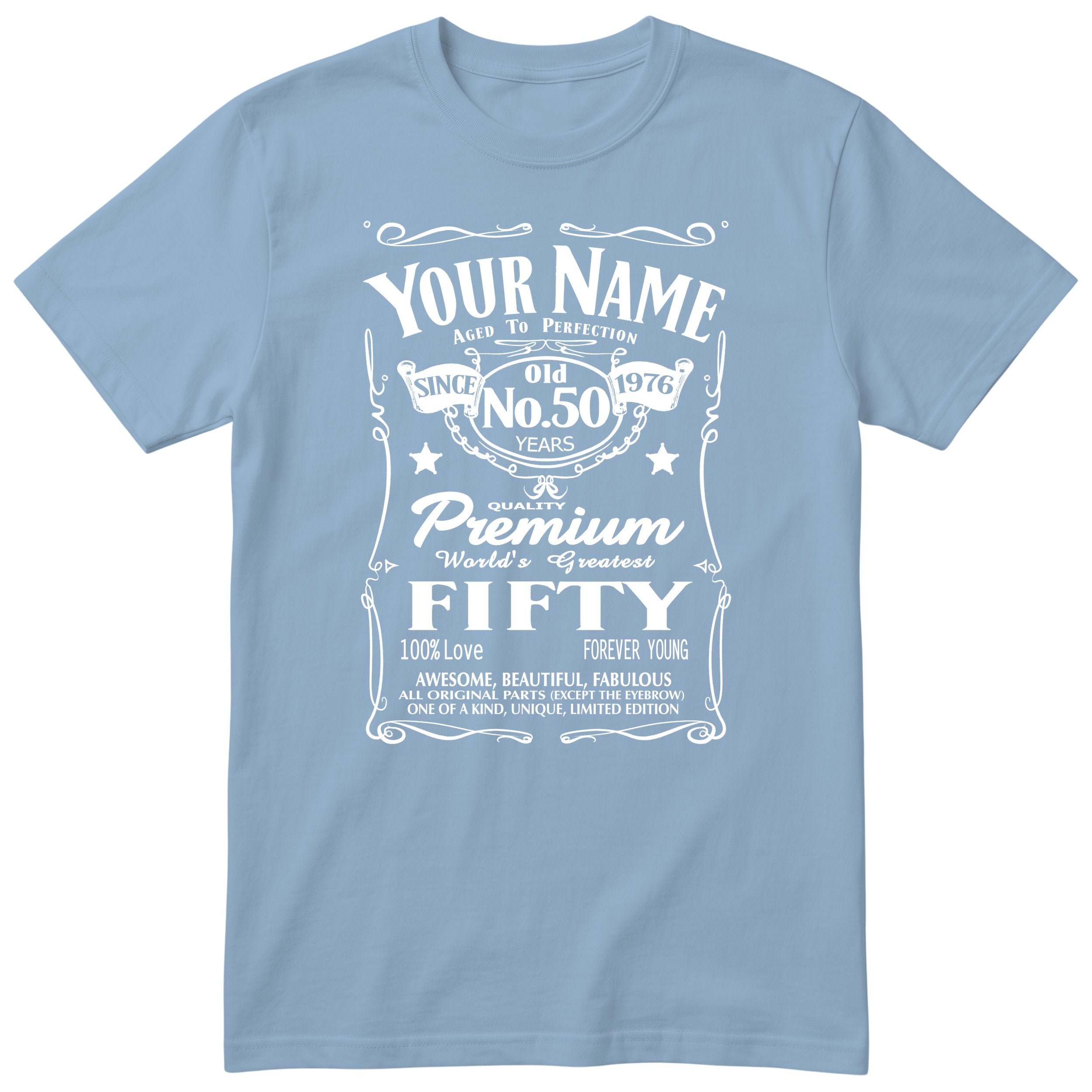 Personalised 50th Birthday T-Shirt Women Fabulous at Fifty