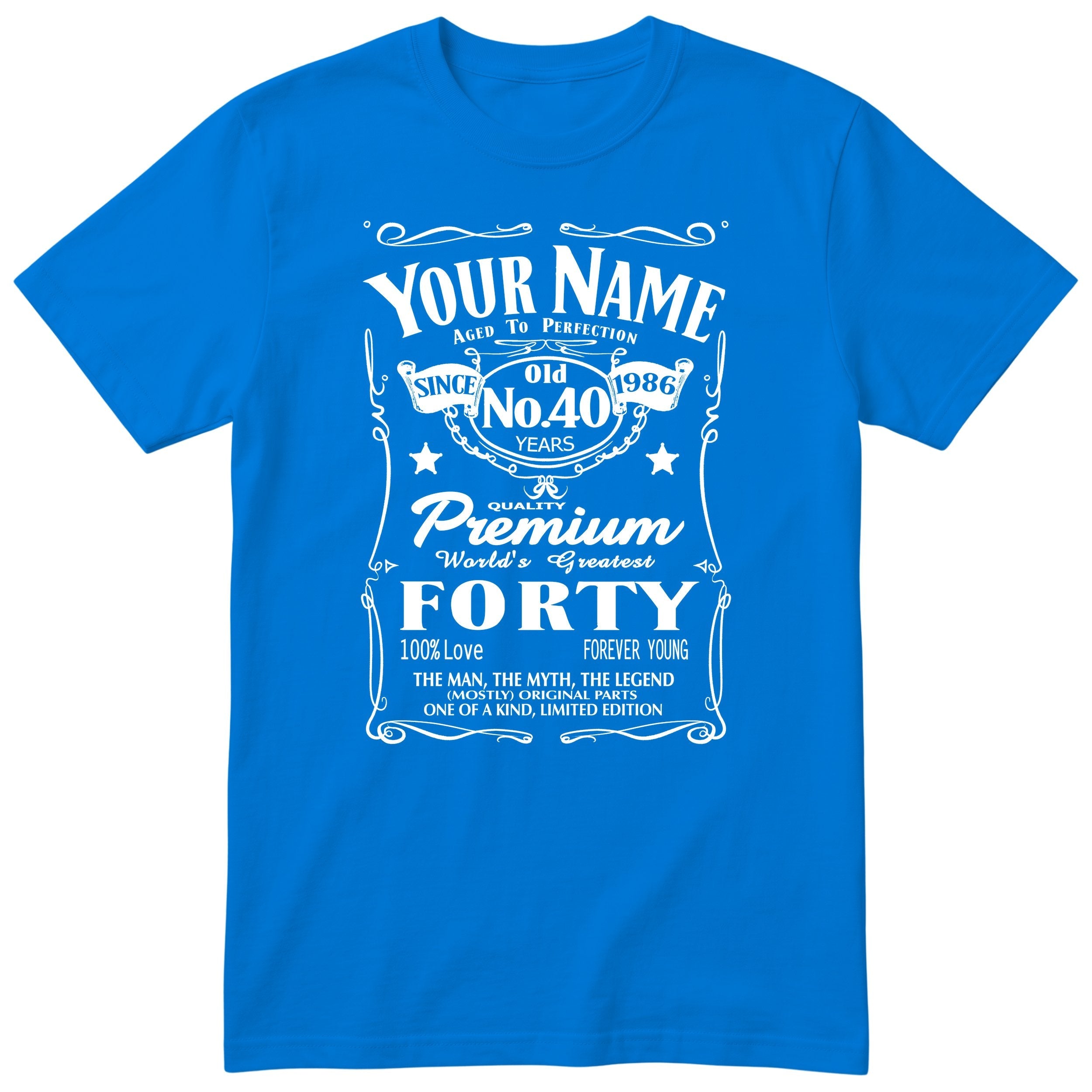 Personalised 40th Birthday T-Shirt - Aged to Perfection Gift for Him
