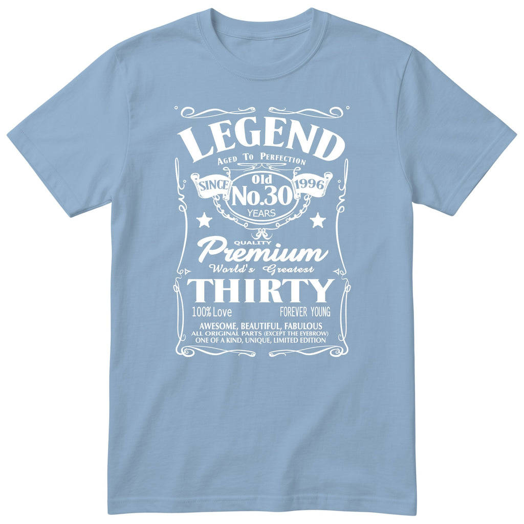 Legend Aged to Perfection 30th Birthday T-Shirt Women - Light Blue