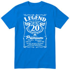 Legend 20th Birthday T-Shirt - Retro Label Gift for Son - Royal Blue