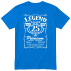 Legend 25th Birthday T-Shirt - Retro Label Gift for Him - Royal Blue