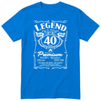 Legend 40th Birthday T-Shirt - Retro Label Gift for Him - Royal Blue