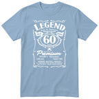 Legend Real Queen 60th birthday t-shirt for women in light blue - Gildan 64000 vintage label