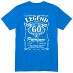 Legend 60th Birthday T-Shirt - Retro Label Gift for Dad - Royal Blue
