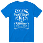 Legend 65th Birthday T-Shirt - Retro Label Gift for Dad - Royal Blue