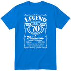 Legend 70th Birthday T-Shirt - Retro Label Gift for Grandad - Royal Blue