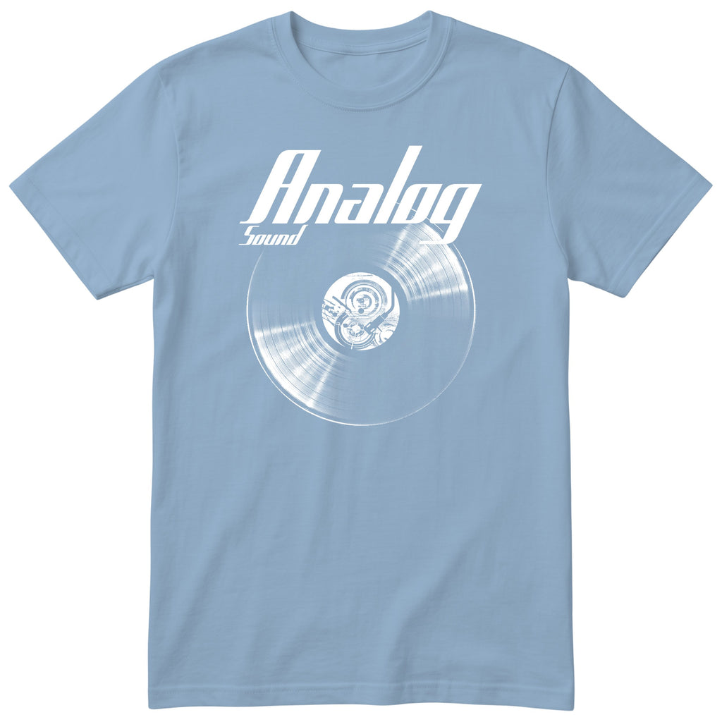 Light Blue Analog Sound Vinyl Records t-shirt - vinyl record print, gift for audiophiles and vinyl lovers, GitGraf