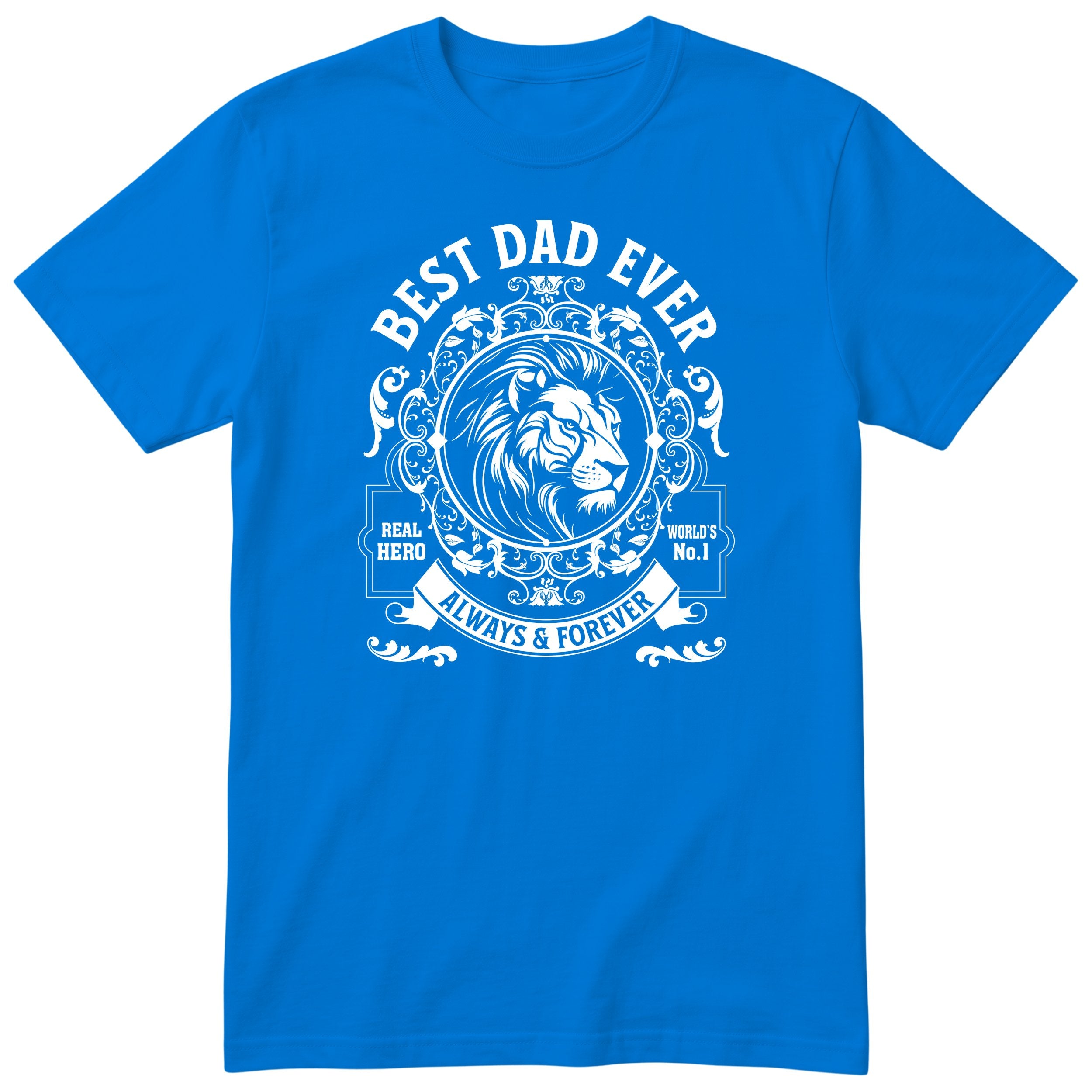 Best Dad Ever Lion T-Shirt - Royal Blue