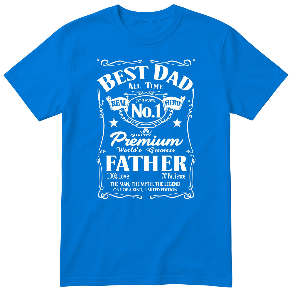 Best Dad Real Hero Whisky T-Shirt - Royal Blue