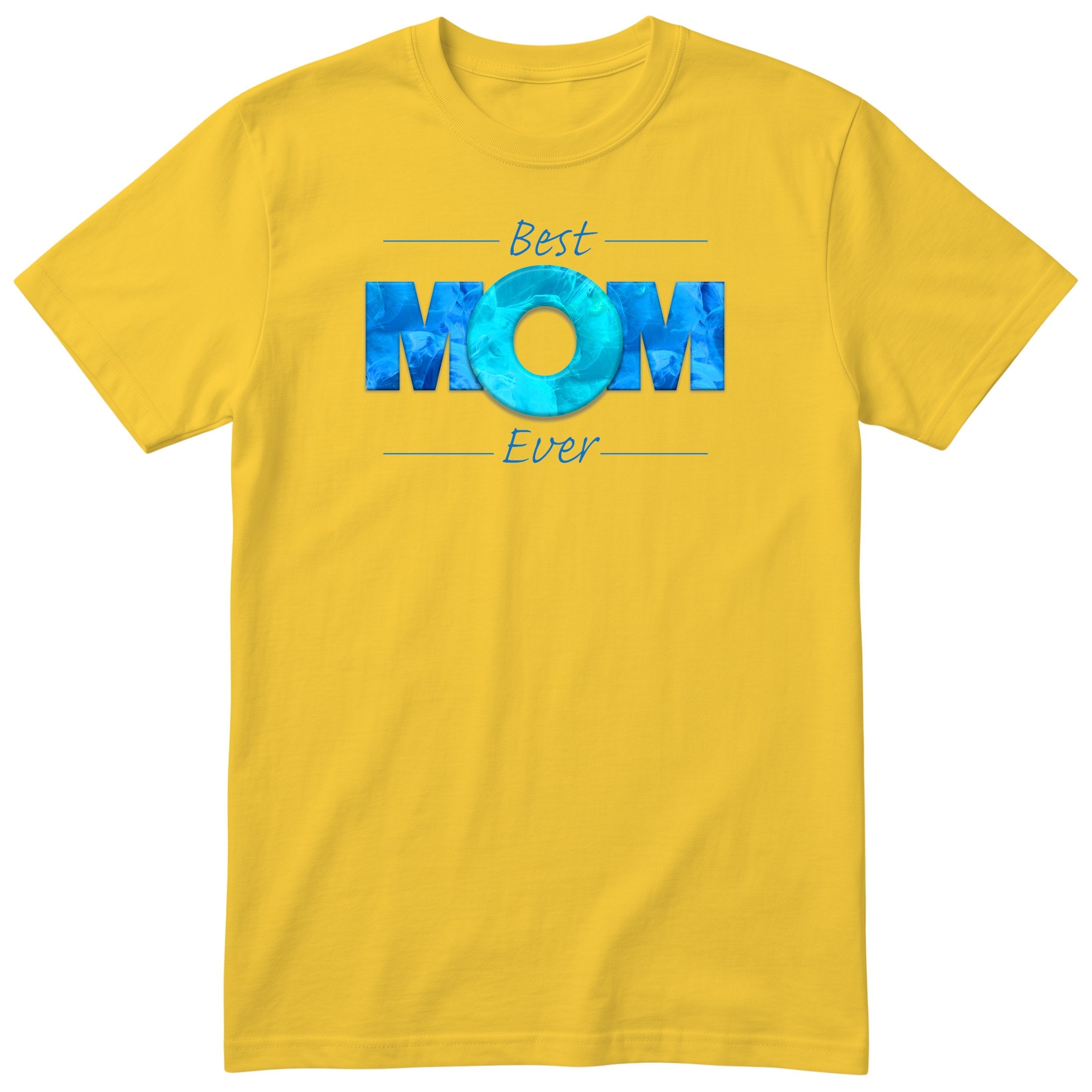 Best Mom Ever blue design t-shirt - yellow