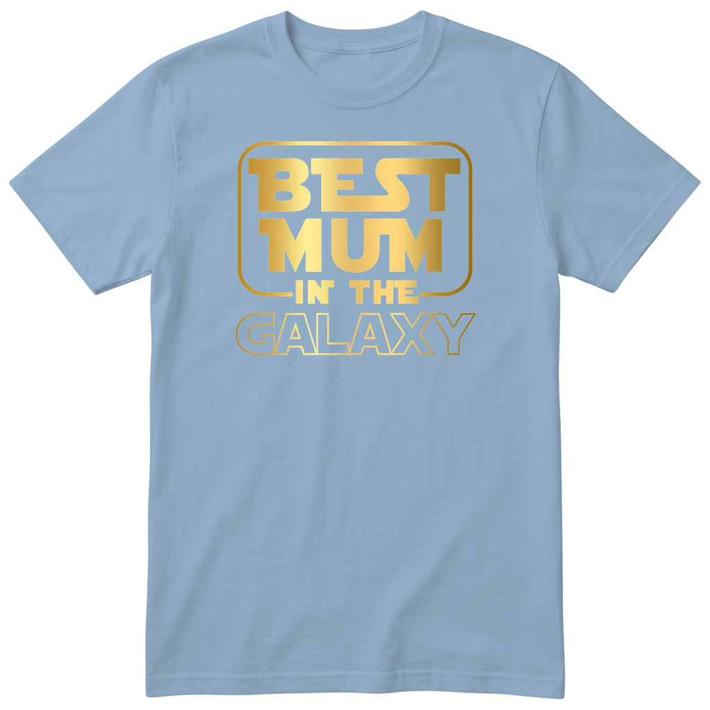 Best Mum in the Galaxy Gold - Light Blue