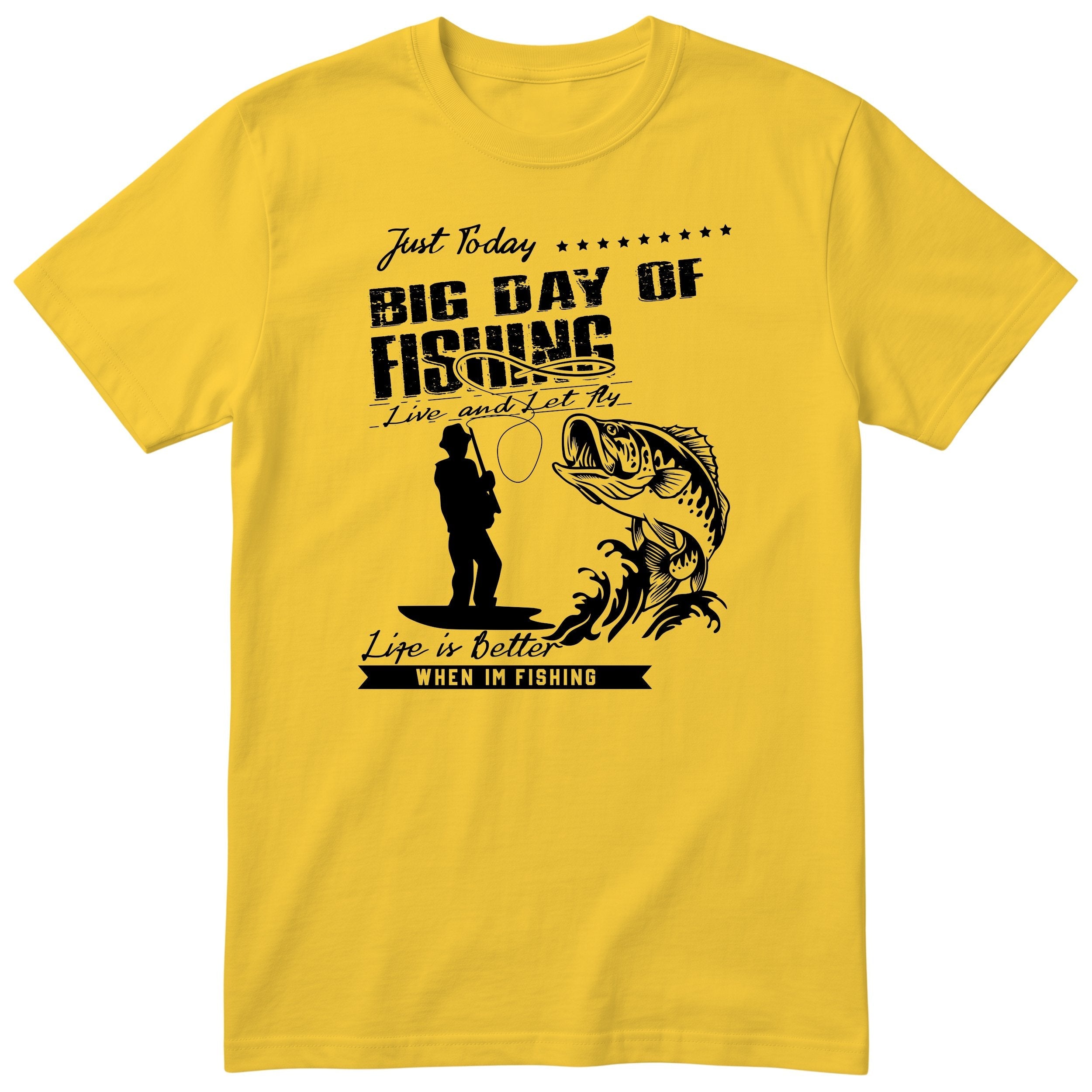 Big Day of Fishing angler tee yellow