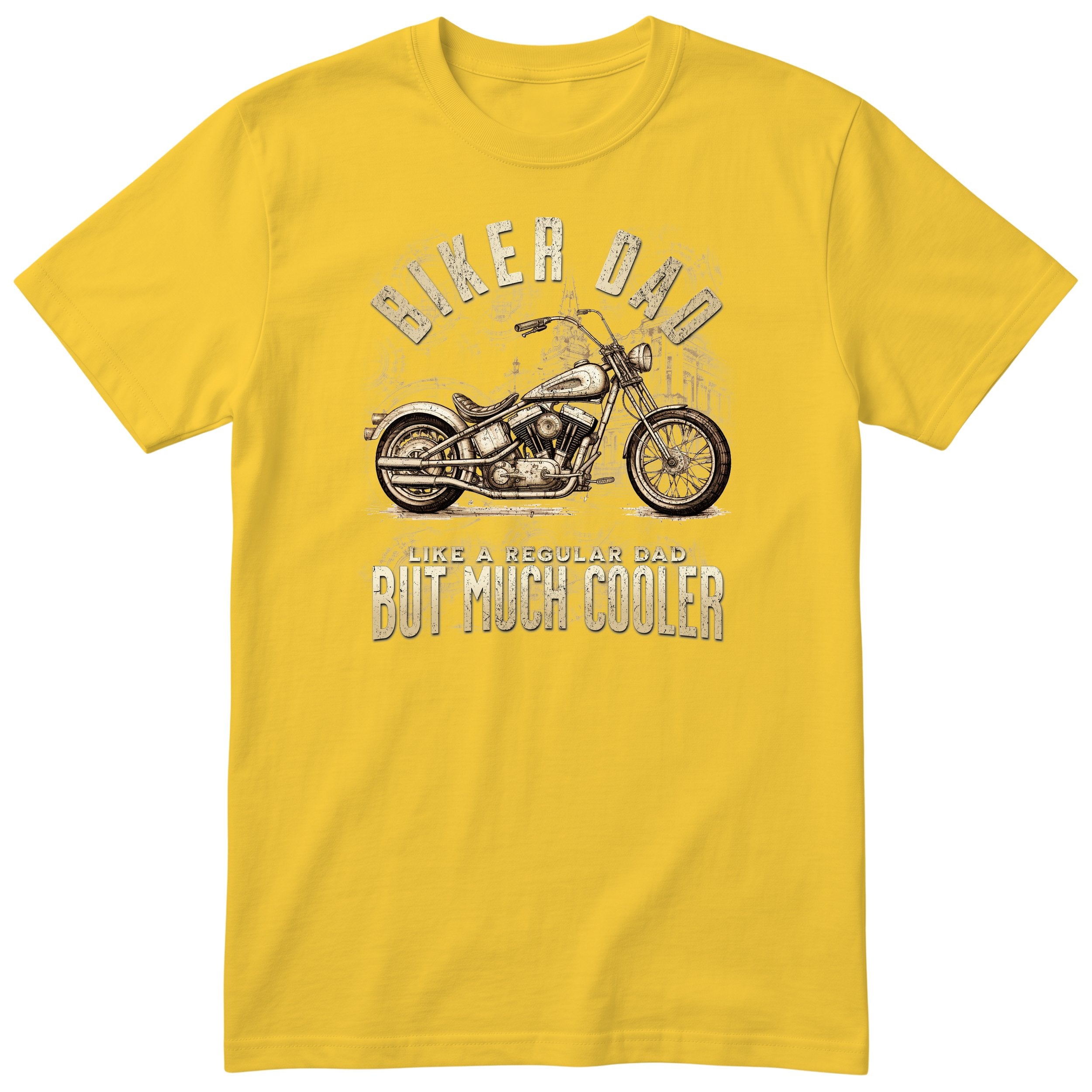 Biker Dad Chopper Motorcycle T-Shirt - Yellow