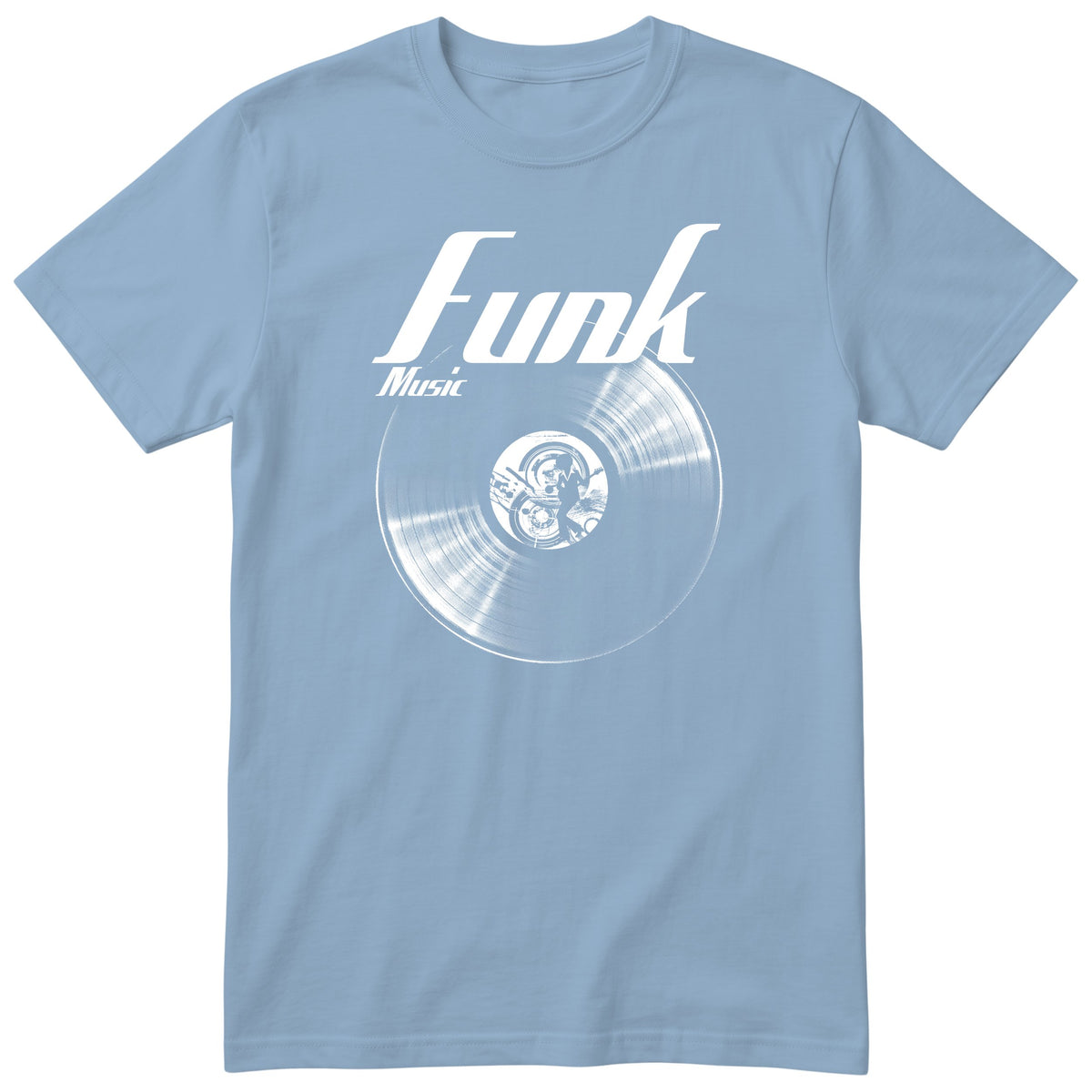 Light Blue Funk Music Vinyl Records t-shirt - vinyl record print, gift for funk fans, GitGraf