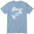 Light Blue House Music Vinyl Records t-shirt - vinyl record print, gift for DJs and house music fans, GitGraf