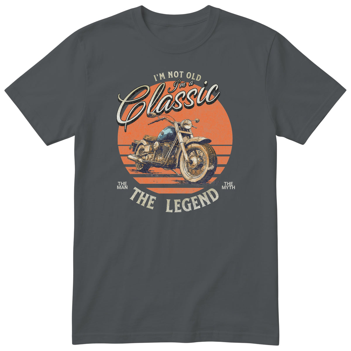 Charcoal I'm Not Old I'm a Classic t-shirt - biker birthday gift for him with a vintage motorcycle