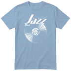 Light Blue Jazz Music Vinyl Records t-shirt - vinyl record print, gift for jazz lovers, GitGraf