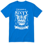Royal Blue Life Begins At Sixty t-shirt - 60th birthday gift for him with an eagle crest