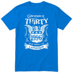 Royal Blue Life Begins At Thirty t-shirt - 30th birthday gift for him with an eagle crest