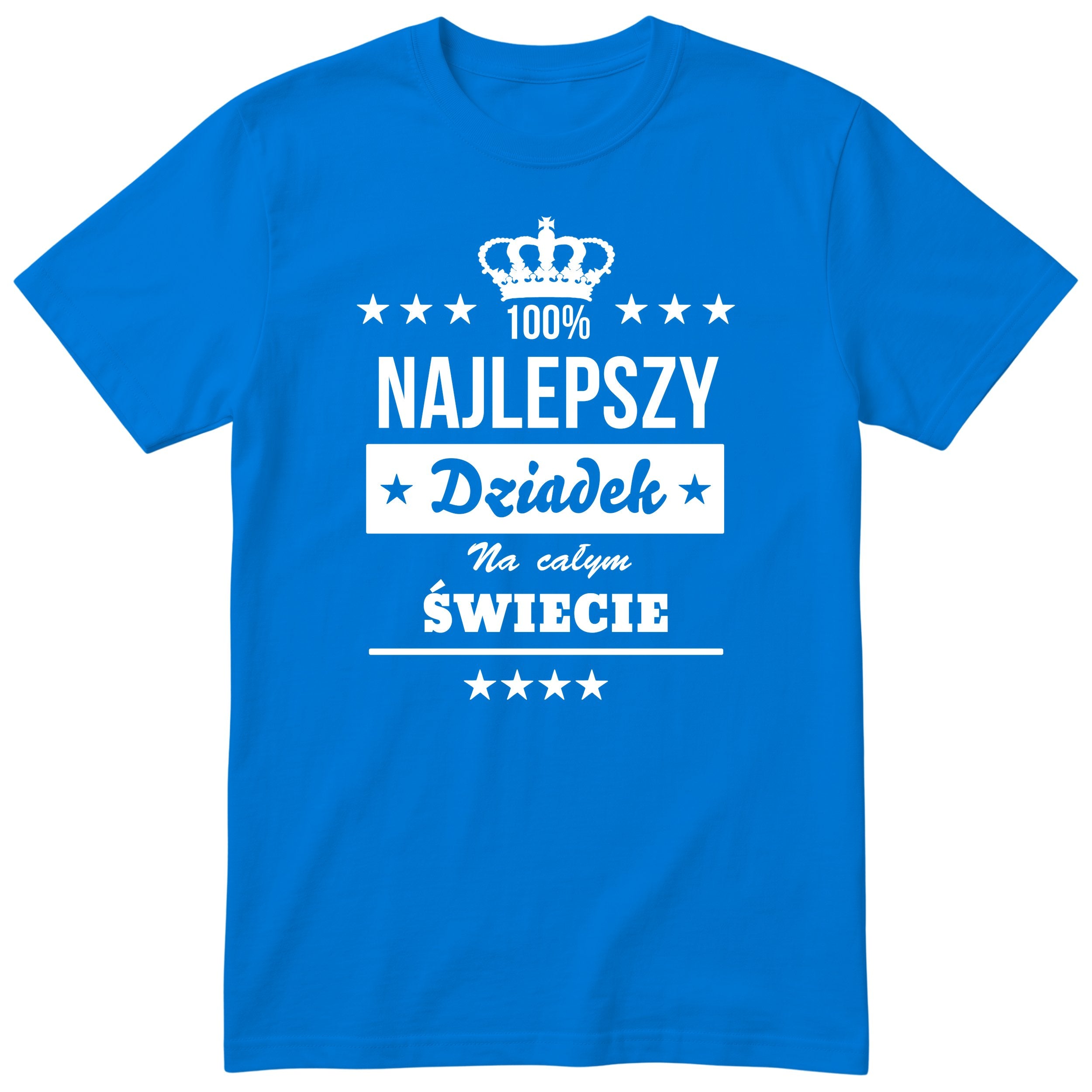 Niebieska koszulka 100% Najlepszy Dziadek Na Całym Świecie