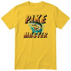 Pike Master Fishing T-Shirt - Funny Angler Gift Tee for Men - Yellow