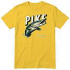 Pike Predator Hunter T-Shirt | Fishing Gift for Him Angler Tee - Yellow