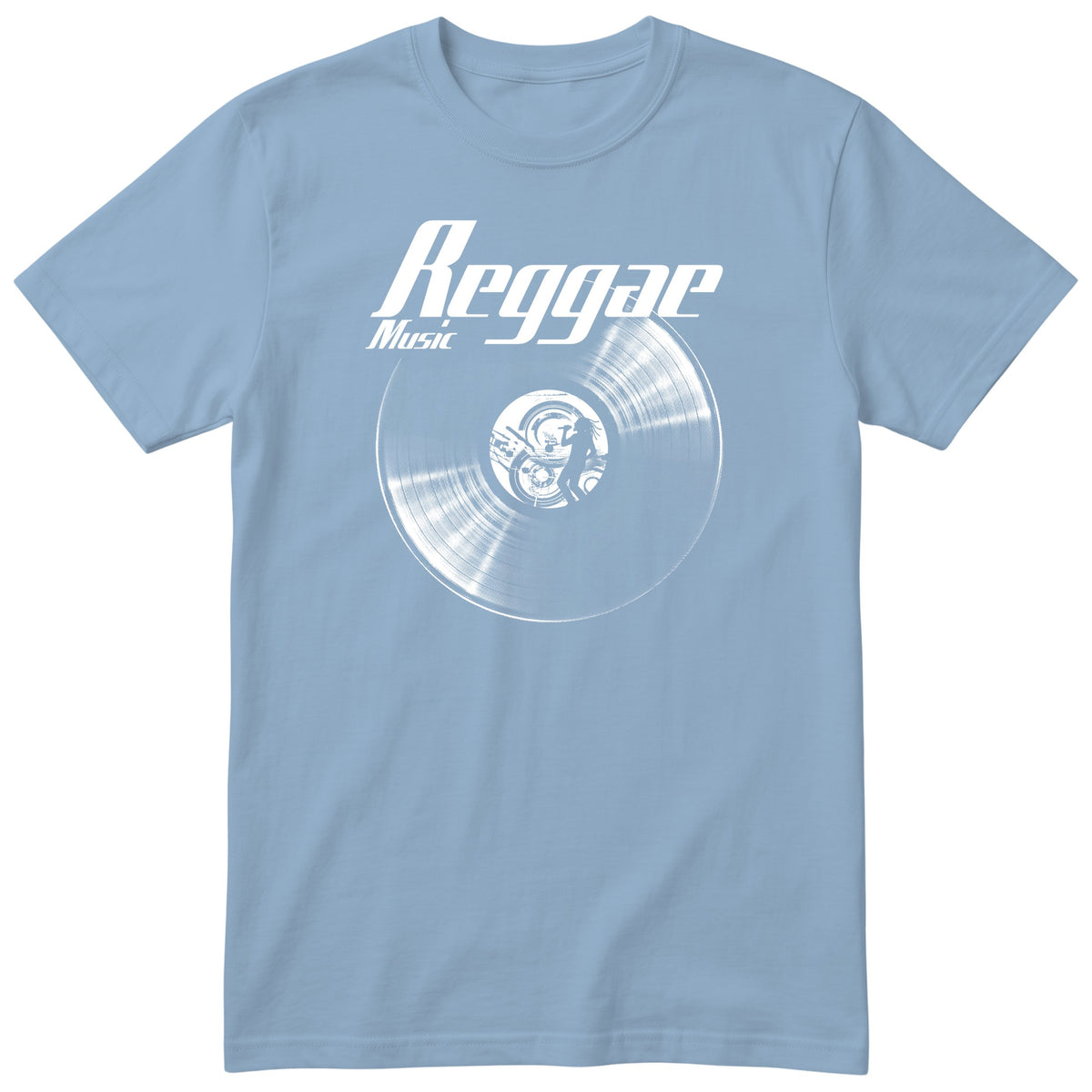 Light Blue Reggae Music Vinyl Records t-shirt - vinyl record print, gift for reggae fans, GitGraf