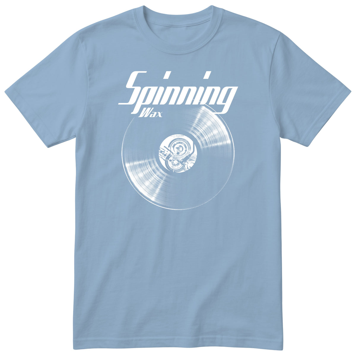 Light Blue Spinning Wax Vinyl Records t-shirt - vinyl record print, gift for vinyl DJs, GitGraf