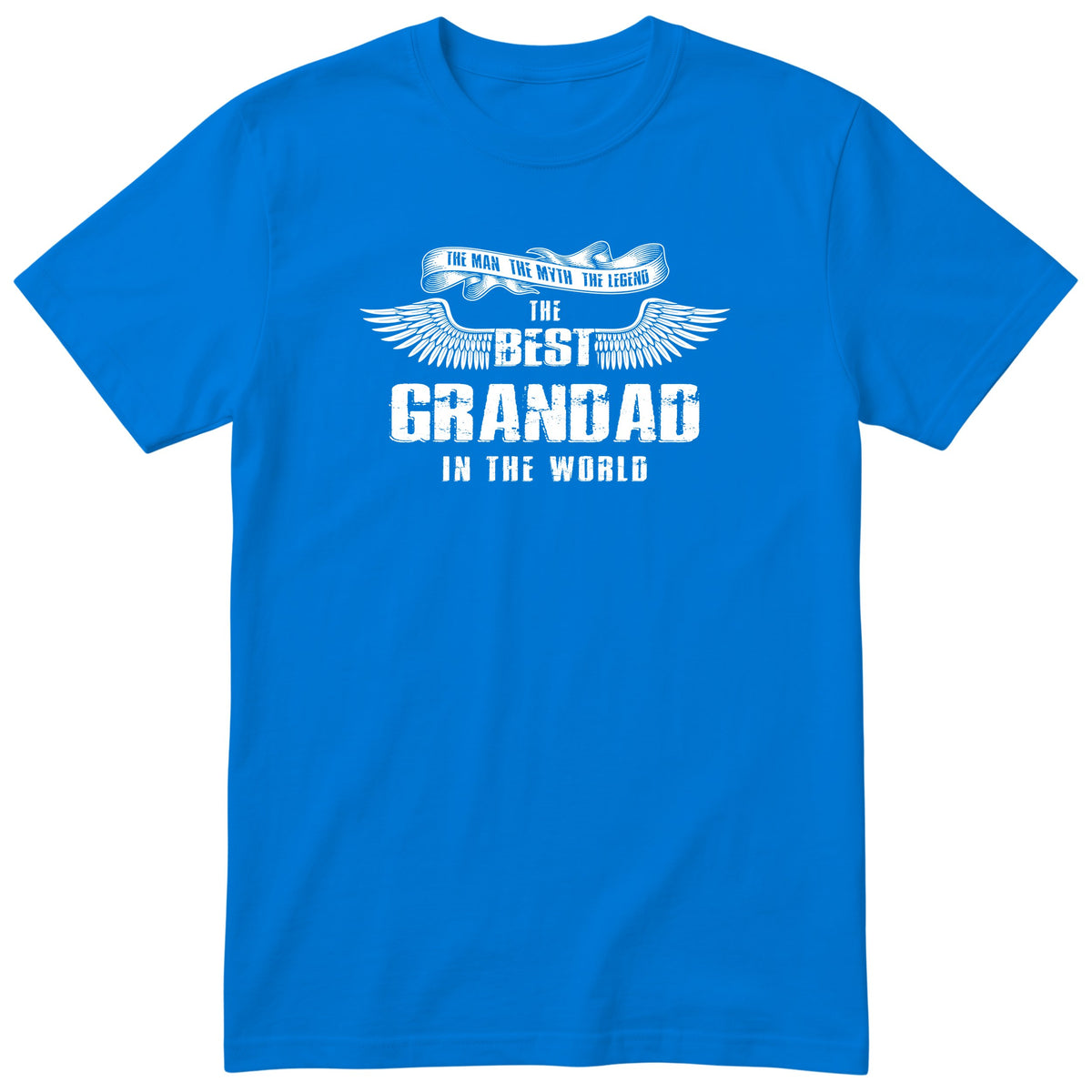 Royal Blue The Best Grandad In The World wings t-shirt - the man, the myth, the legend, gift for grandad