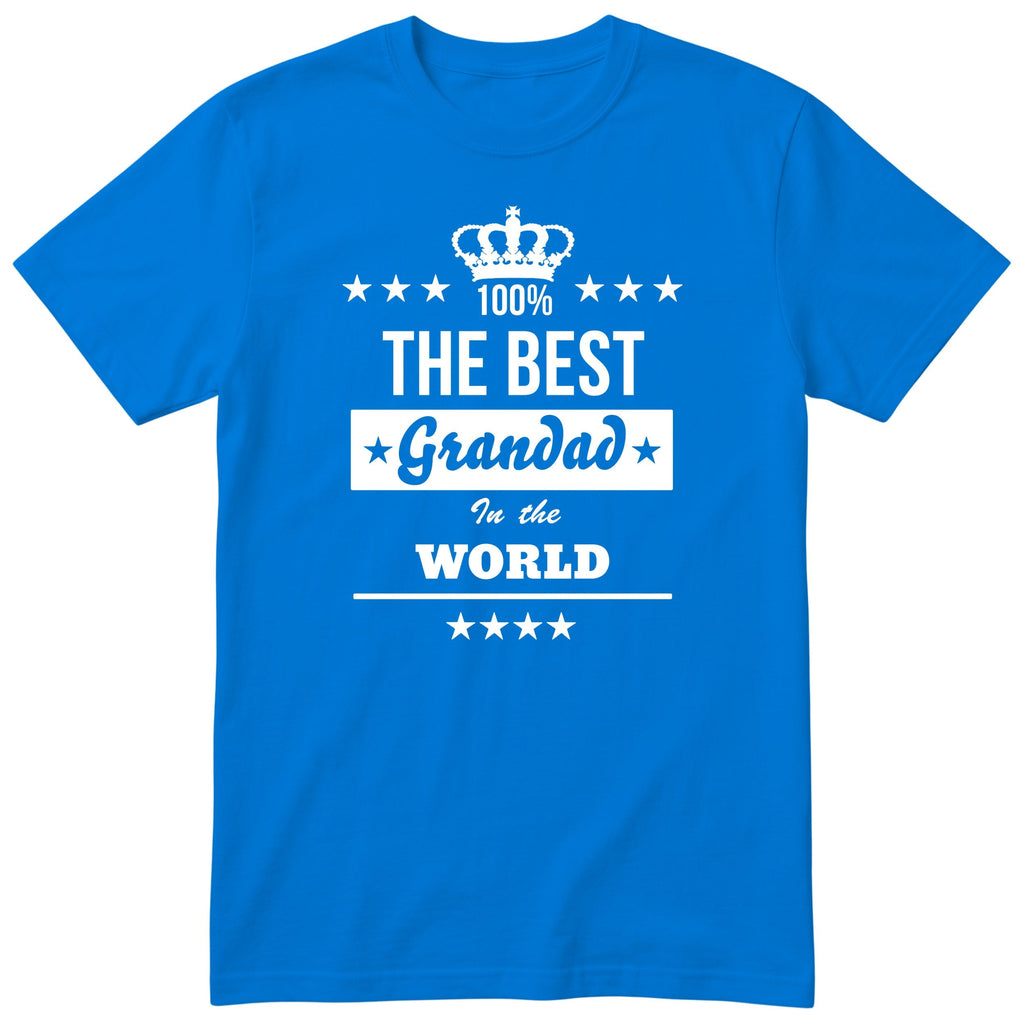 The Best Grandad In The World t-shirt - royal blue, funny gift from grandkids