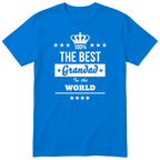 The Best Grandad In The World t-shirt - royal blue, funny gift from grandkids