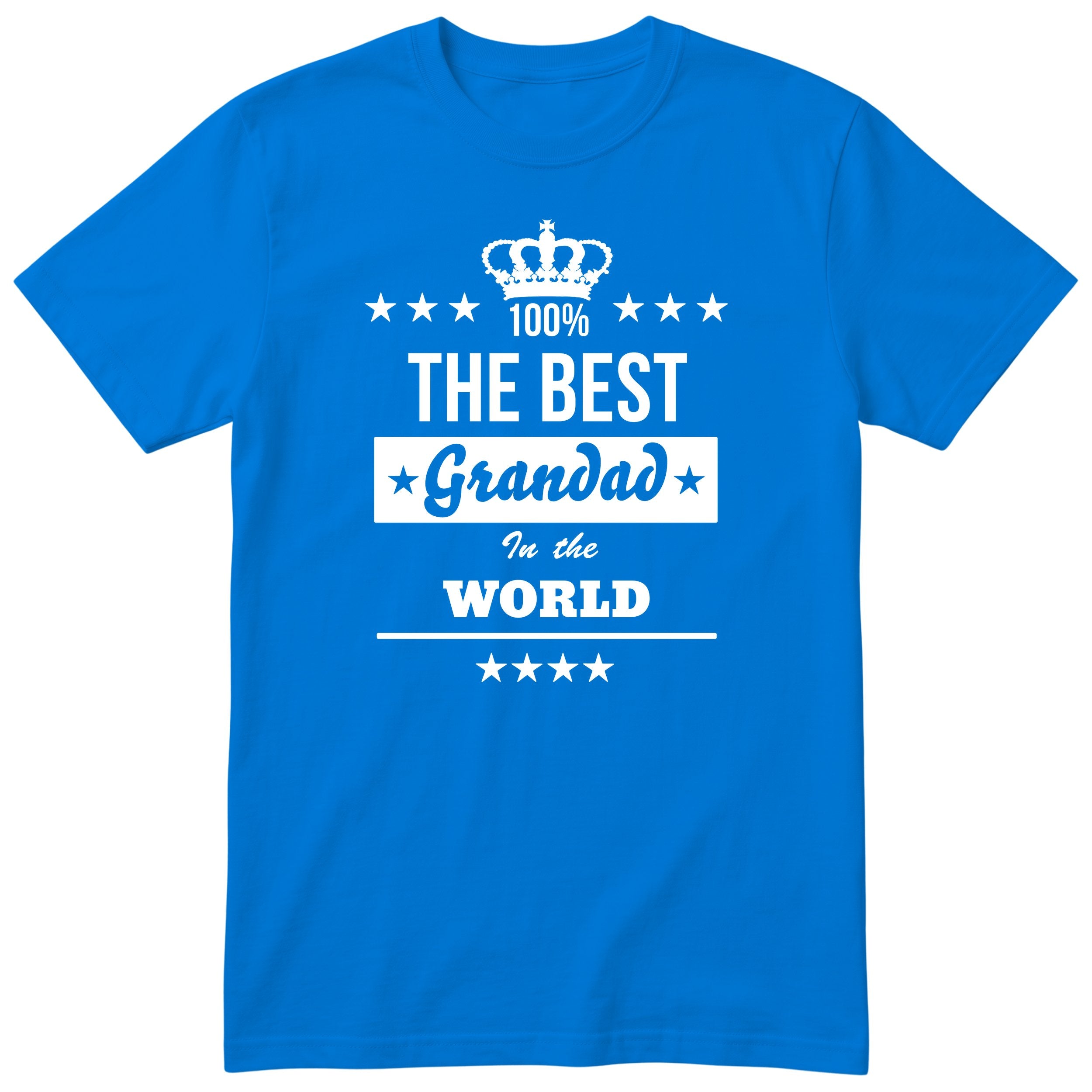 The Best Grandad In The World t-shirt - royal blue, funny gift from grandkids