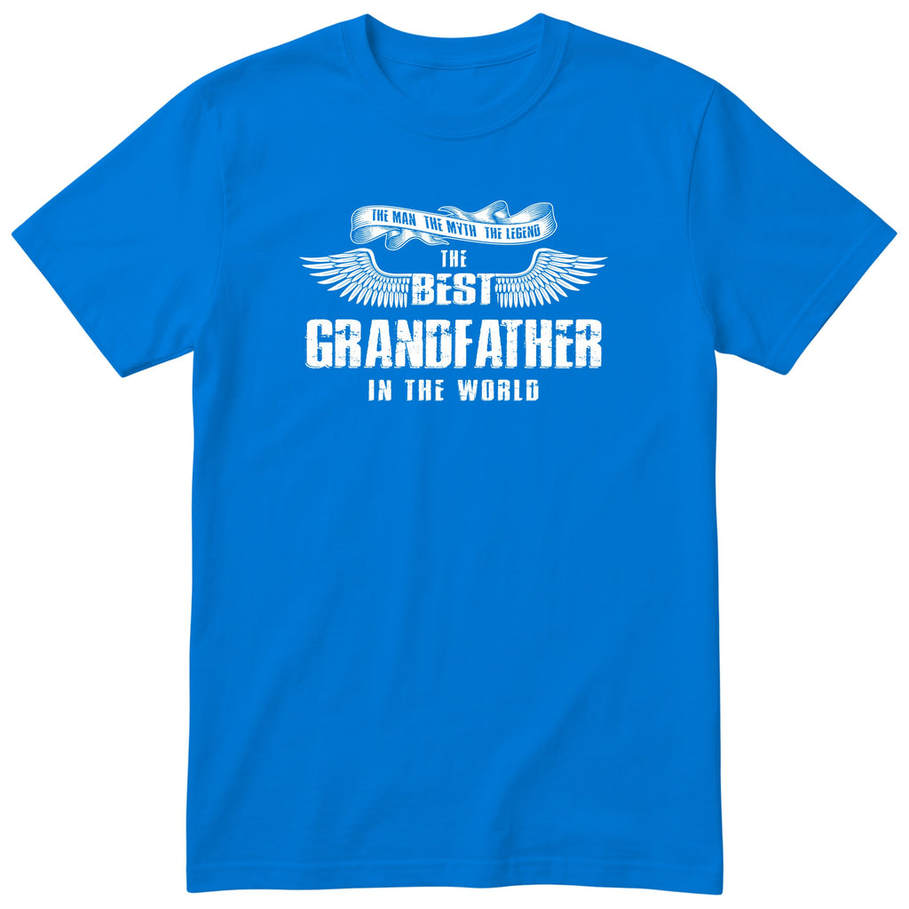 Royal Blue The Best Grandfather In The World wings t-shirt - the man, the myth, the legend, gift for grandfather
