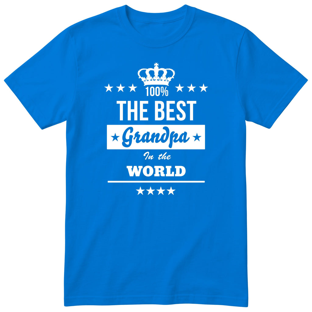 The Best Grandpa In The World t-shirt - royal blue, sentimental family gift