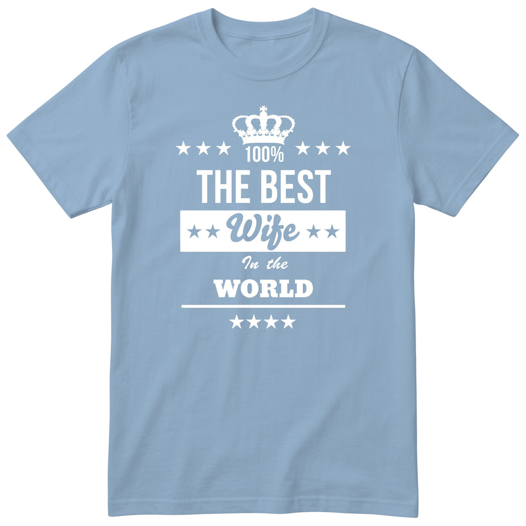 The Best Wife In The World t-shirt - light blue, anniversary gift