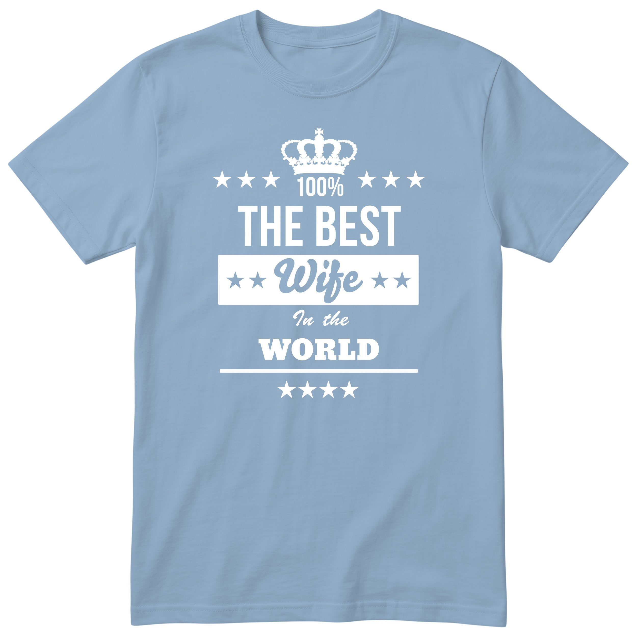 The Best Wife In The World t-shirt - light blue, anniversary gift